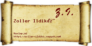 Zoller Ildikó névjegykártya