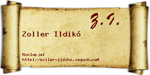 Zoller Ildikó névjegykártya